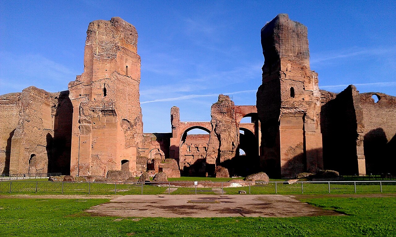 The Baths of Caracalla, Rome. This image is taken from the south-west of the caldarium.