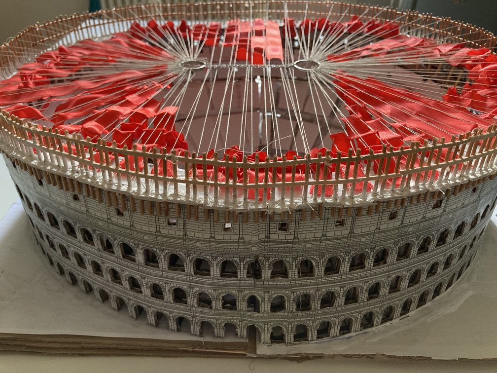 Colosseo Roma - modello in scala 1:400 del colosseo completo di velarium